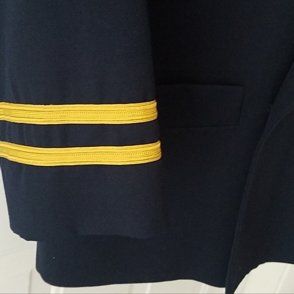 Vtg Christian Dior Blazer Jacket Captain Coat Nautical Aviation Military M L - Picture 4 of 12